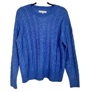 LOFT Royal Blue Cable Knit Medium Sweater